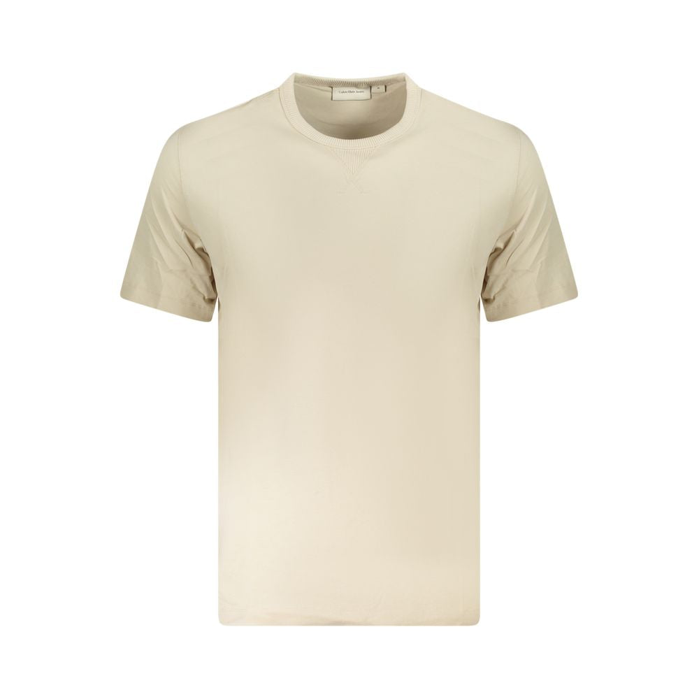 Beige Cotton Men T-Shirt