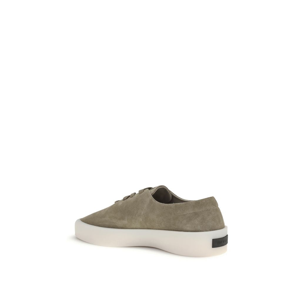 Beige Leather Low Top Sneakers