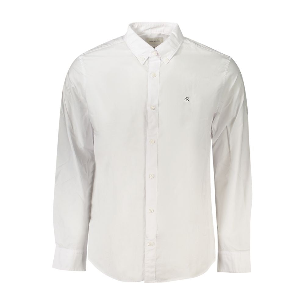 White Cotton Men Shirt