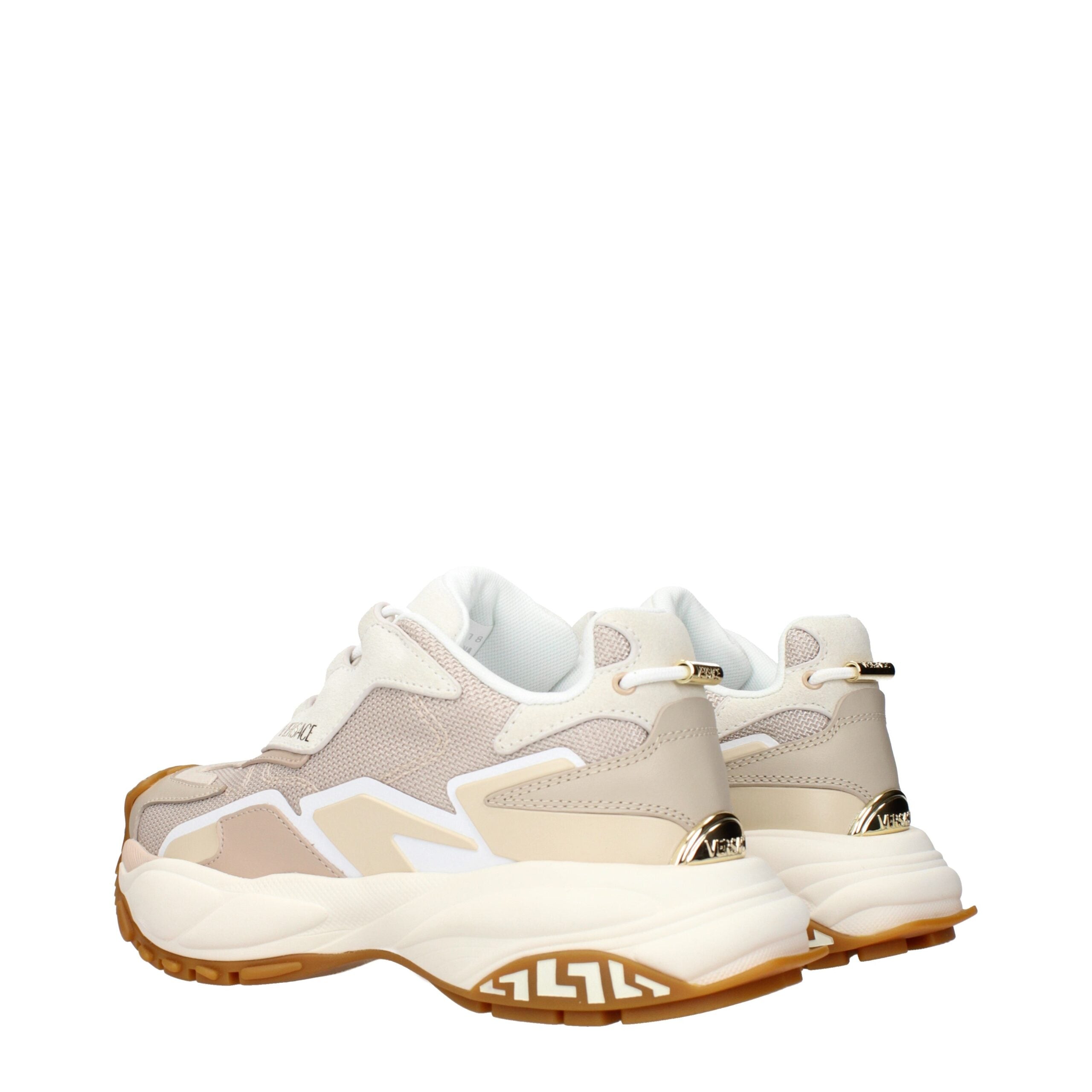 Beige Fabric Chunky Sneakers