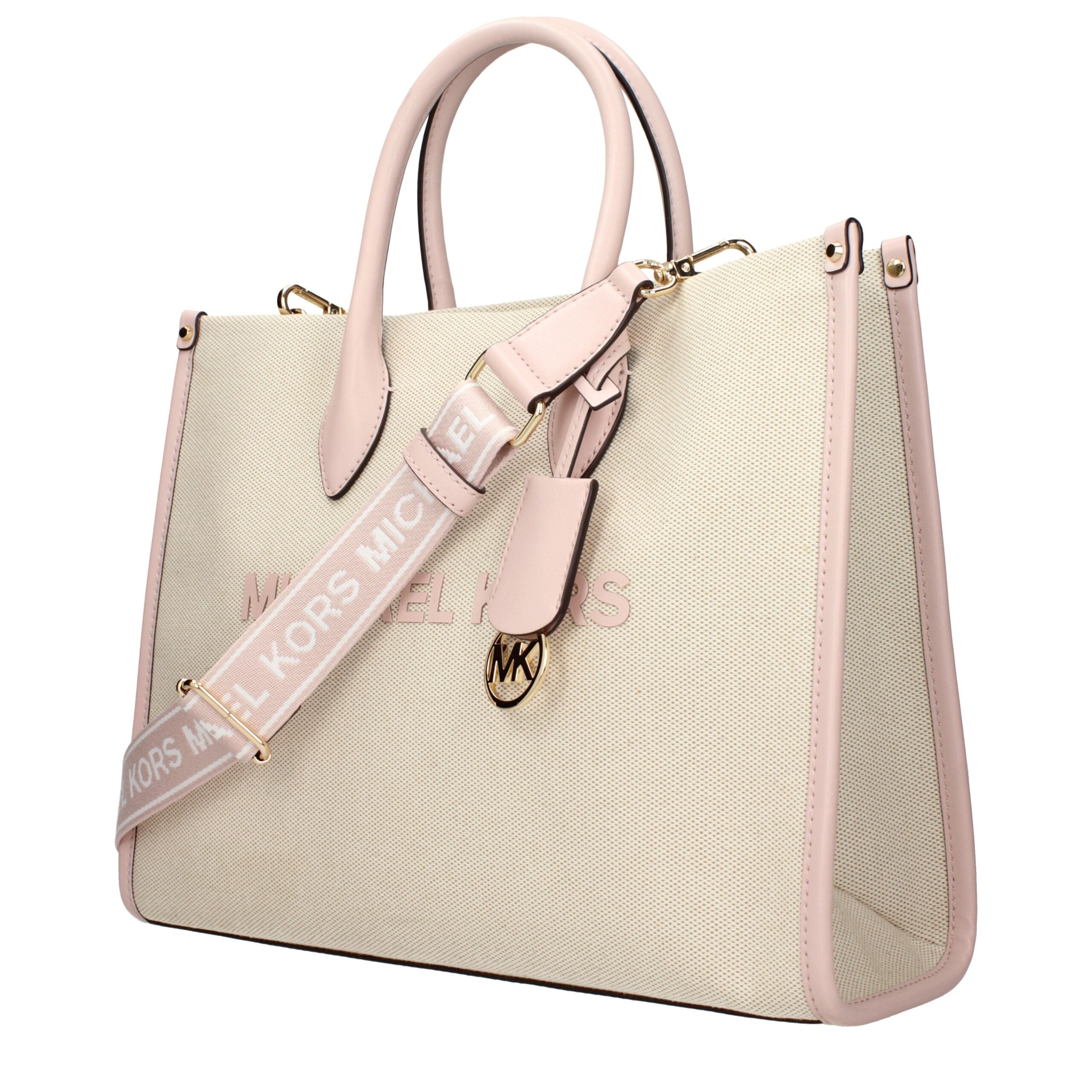 Beige Fabric Handbag