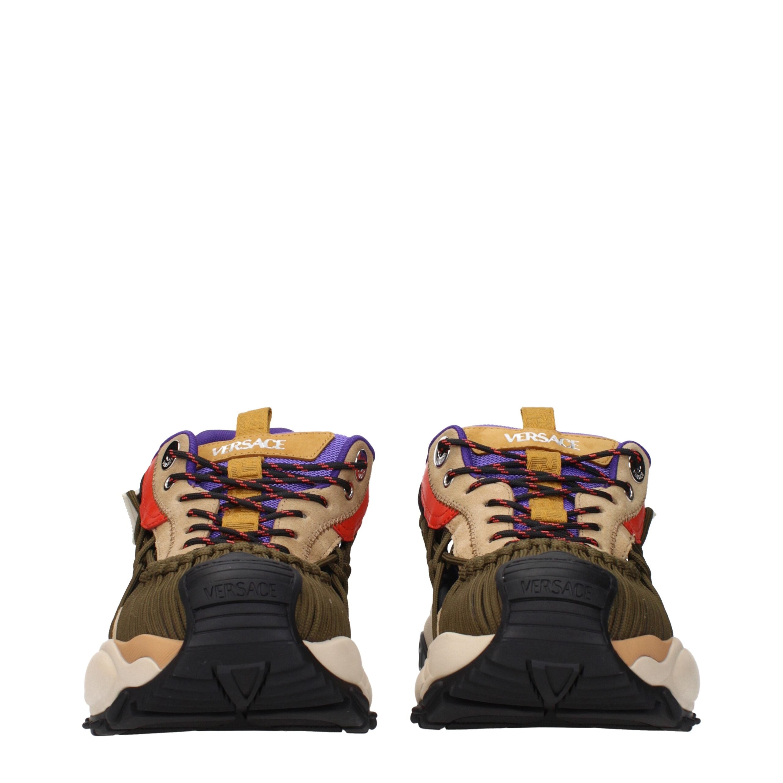 Beige Leather Athletic Sneakers